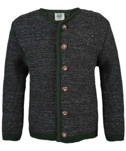 Isar Trachten Kinder Trachtenstrickjacke anthrazit Gr. 80-176