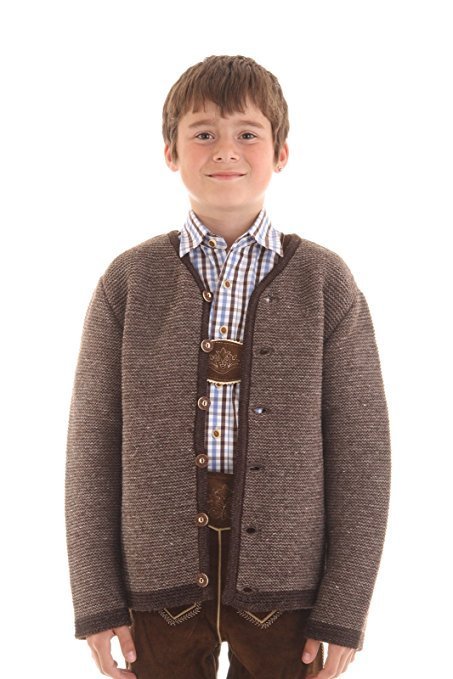 Isar Trachten Kinder Trachtenstrickjacke braun Gr. 68-176 - Image 3