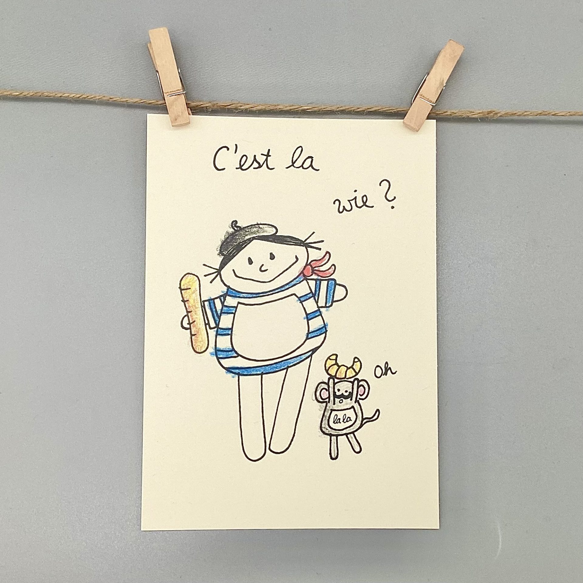 C’est la wie ? Karte Französin Oh la la / C’est la vie Wortspiel