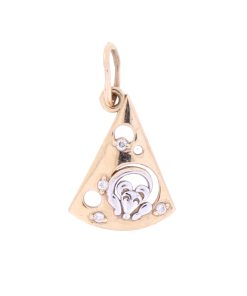 Goldanhänger mit Diamanten? Maus 585er Rotgold 15×11 mm Gold Anhänger